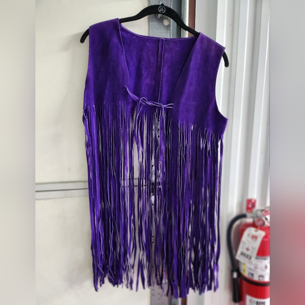 Vintage genuine suede fringe vest